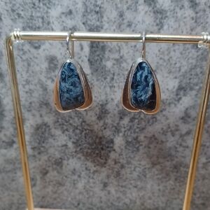 Elegant Blue Stone Drop Earrings